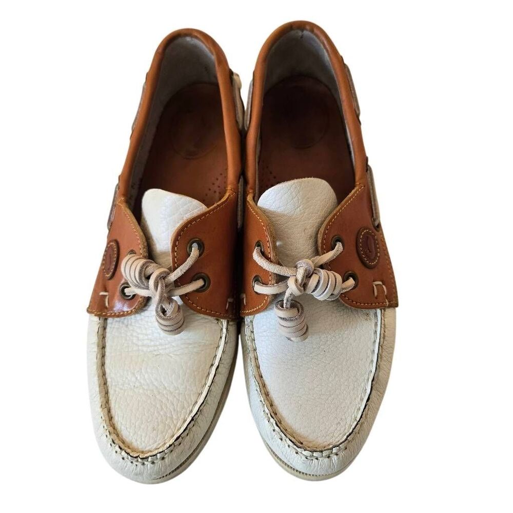 Dooney & Bourke Womens Vintage Pebbled Leather Two Tone Deck Shoes 7.5